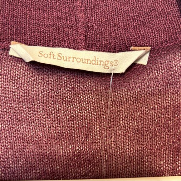 Soft Surroundings Plum Purple Burgundy Duster Cardigan Light Weight Size Medium - Picture 6 of 9